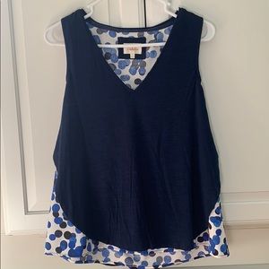 Anthropologie Polka Dot Layer Tank Top XS